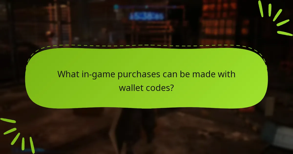 What in-game purchases can be made with wallet codes?